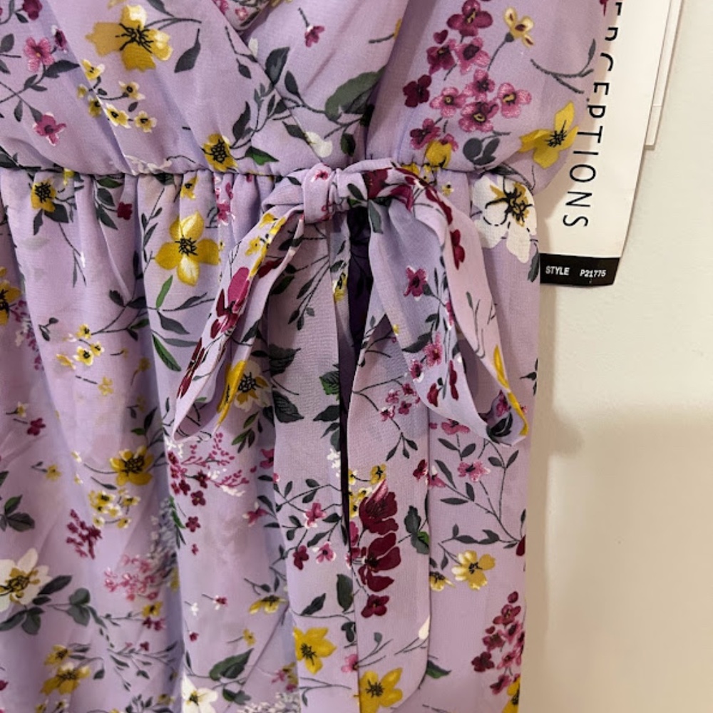 Perceptions Lavender Floral Midi Dress - Picture 4 of 8